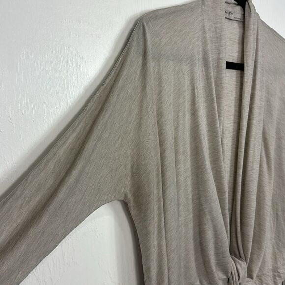 All Saints Long Sleeve Tie Front Cardigan Cover Up In Greige Size M - Picture 3 of 9